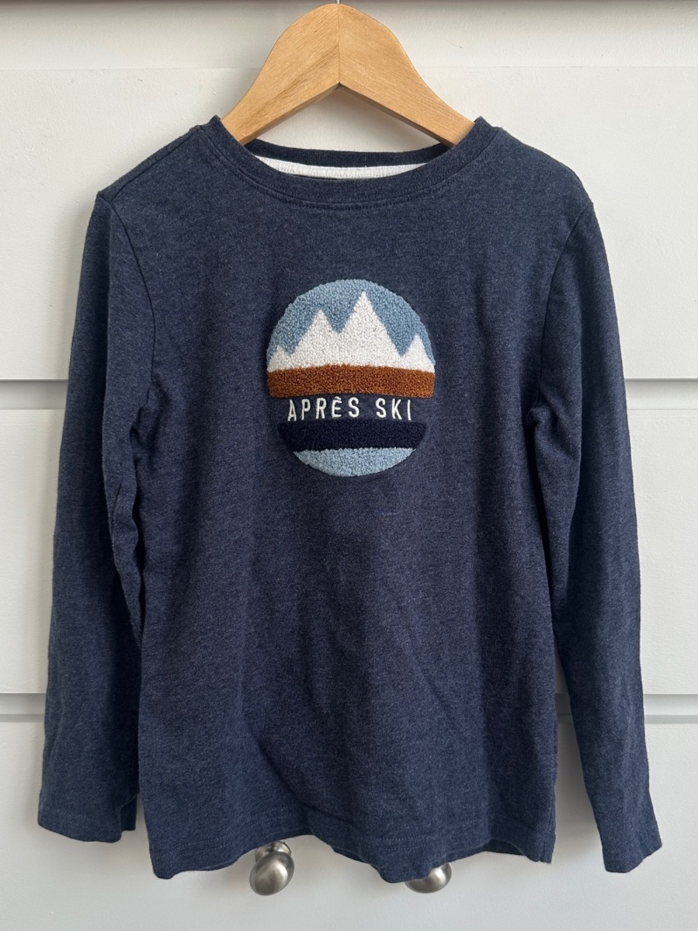 Janie and Jack Boys Après Ski Long Sleeve Graphic Tee in Navy Size 6